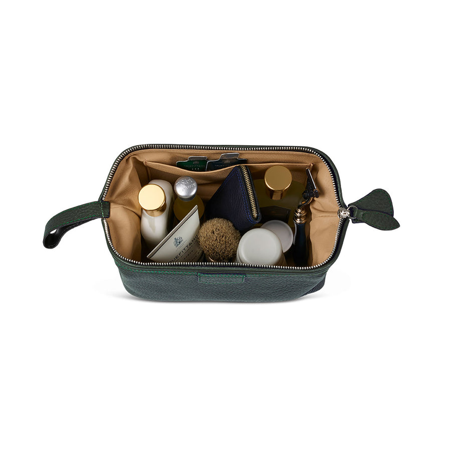 T&H Green Nappa Wash Bag - Truefitt & Hill USA